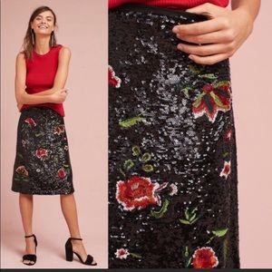 Anthro. Maeve Garden Glitz Sequin Pencil Skirt 4